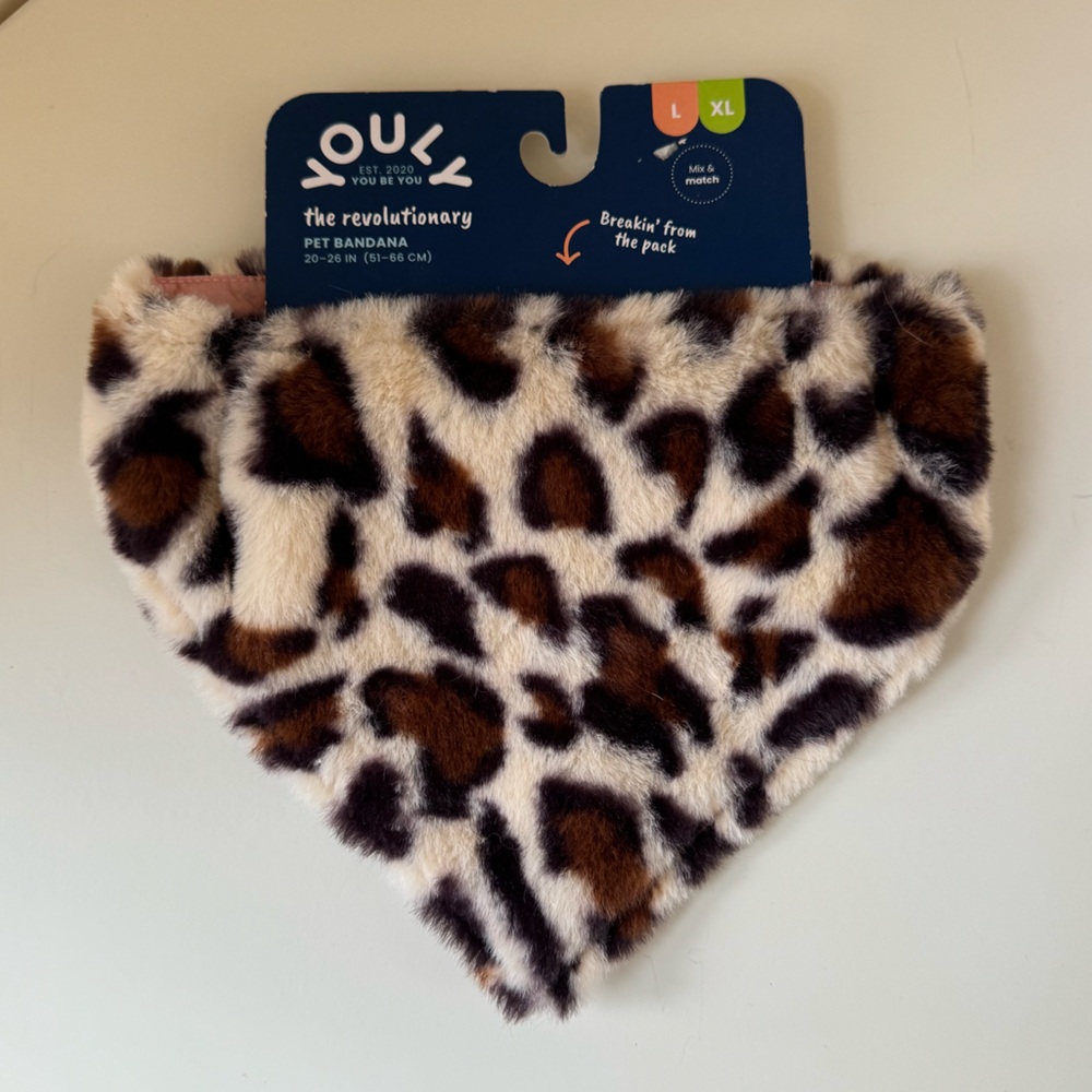Youly Animal Print Dog Bandana, Large/XL